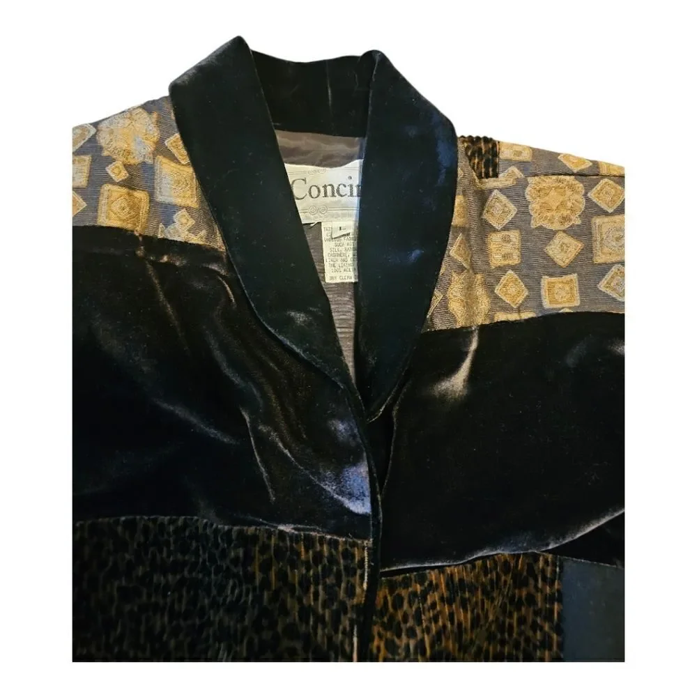 CONCINNO Mixed Print Velvet Blazer - Size Large‎ - Picture 3 of 10